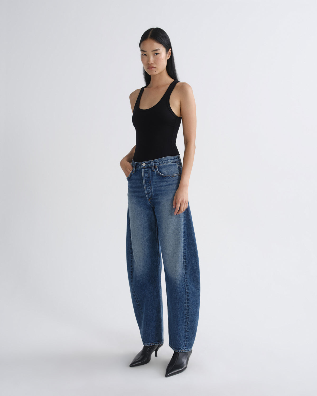 Women Luna High Rise Pieced Taper in Logical - Agolde