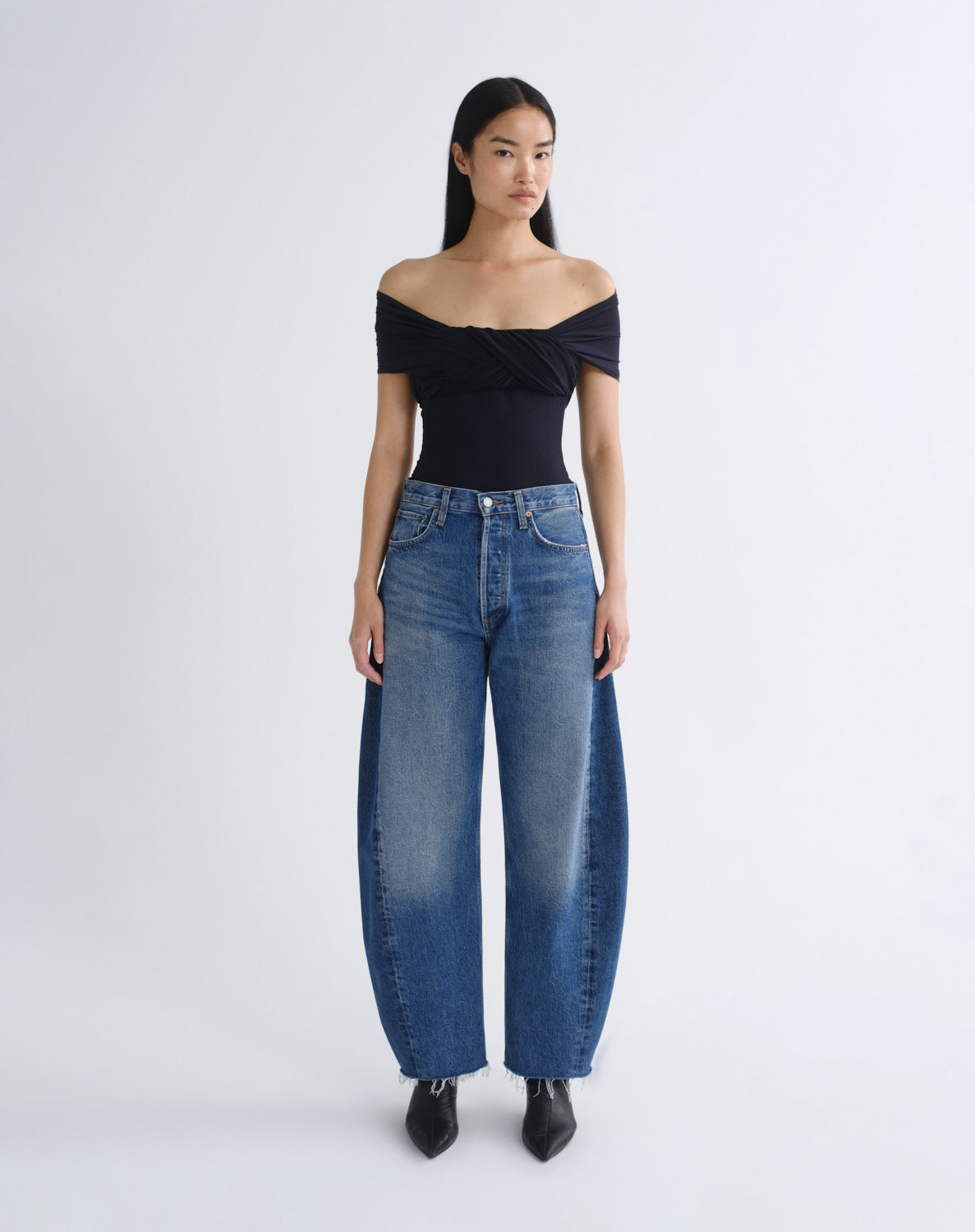 Women Luna High Rise Pieced Taper in Split - Agolde