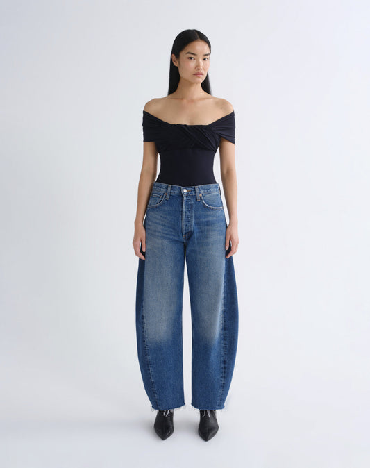 Women Luna High Rise Pieced Taper in Split - Agolde