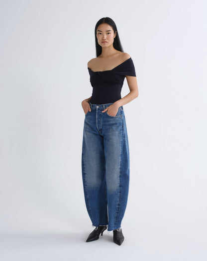 Women Luna High Rise Pieced Taper in Split - Agolde