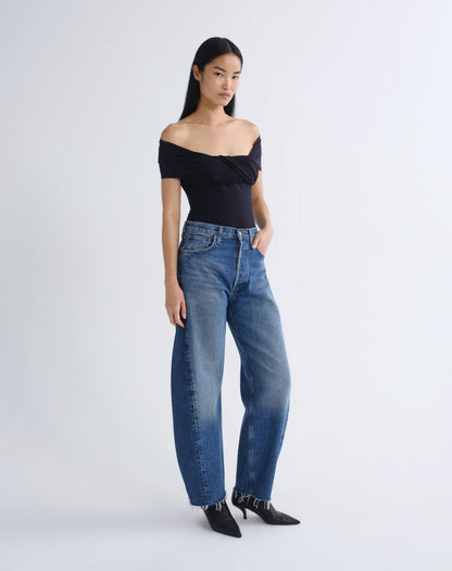 Women Luna High Rise Pieced Taper in Split - Agolde