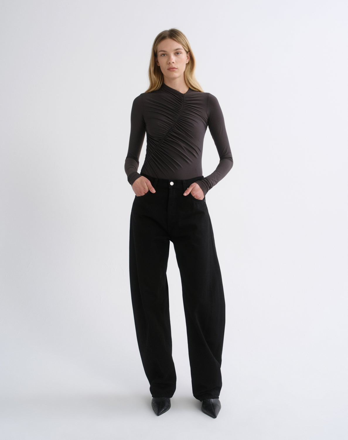 Women Luna High Rise Pieced Taper (Weightless) in Cover - Agolde