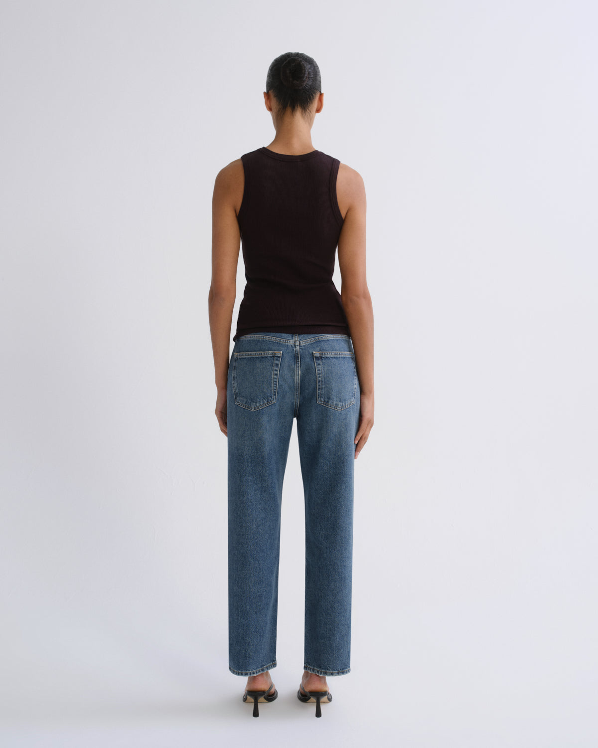 Women Poppy Scoop Neck Tank in Eggplant - Agolde