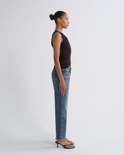 Women Poppy Scoop Neck Tank in Eggplant - Agolde
