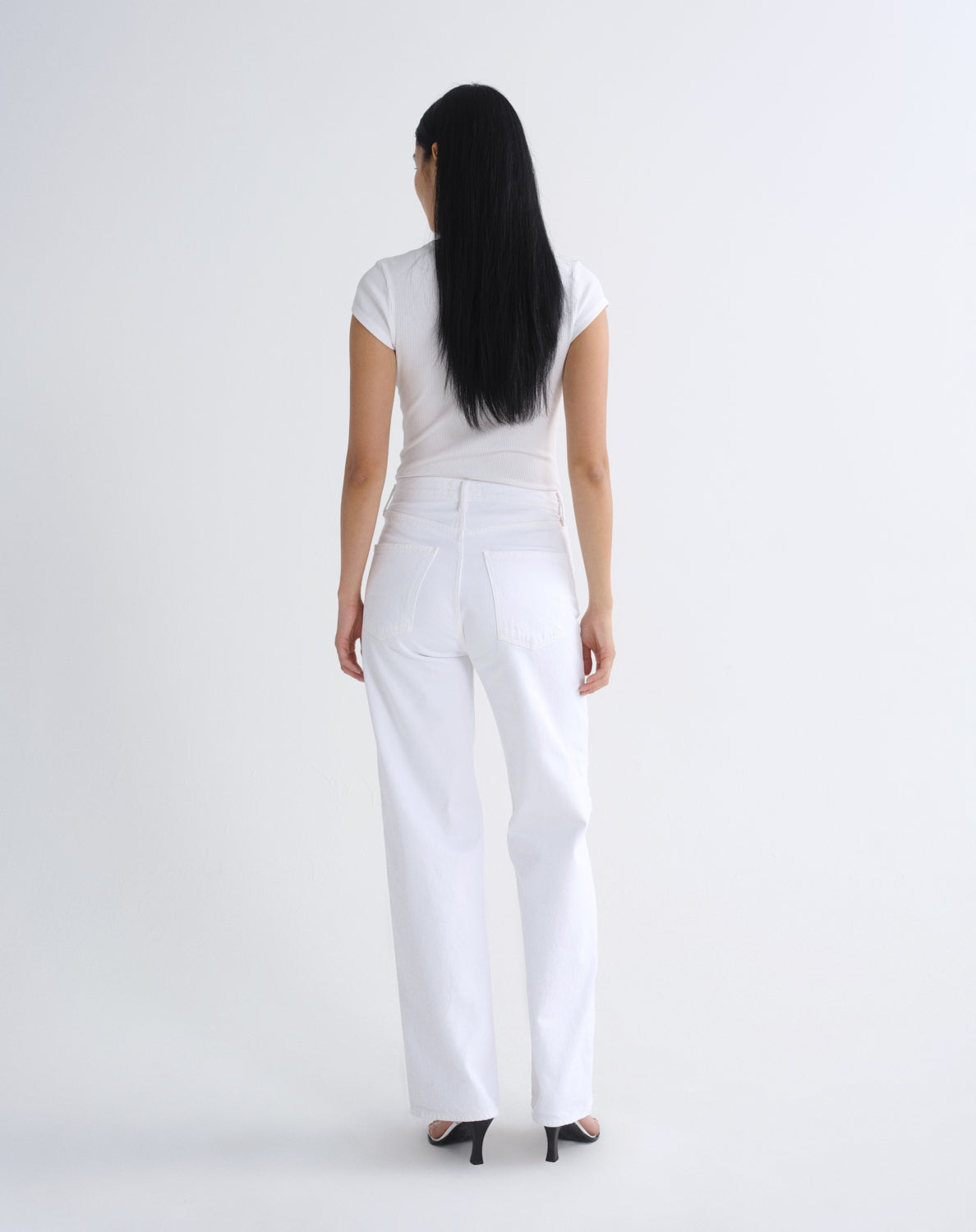 Women Ren High Rise Wide Leg 32 in Marshmallow - Agolde