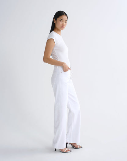 Women Ren High Rise Wide Leg 32 in Marshmallow - Agolde