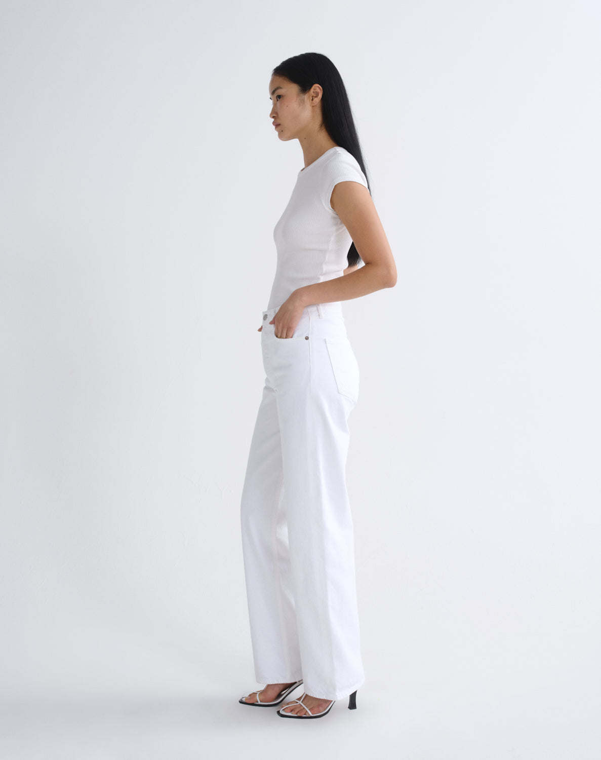 Women Ren High Rise Wide Leg in Marshmallow - Agolde
