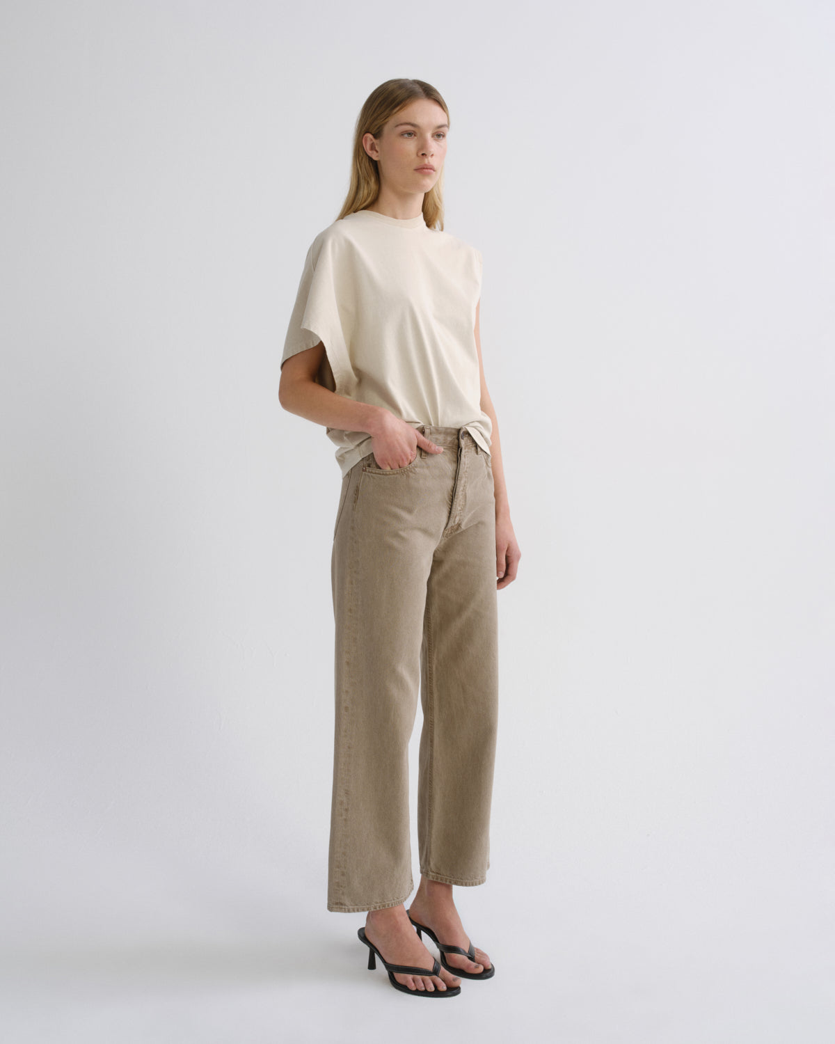 Women Ren Petite High Rise Wide Leg in Trail - Agolde