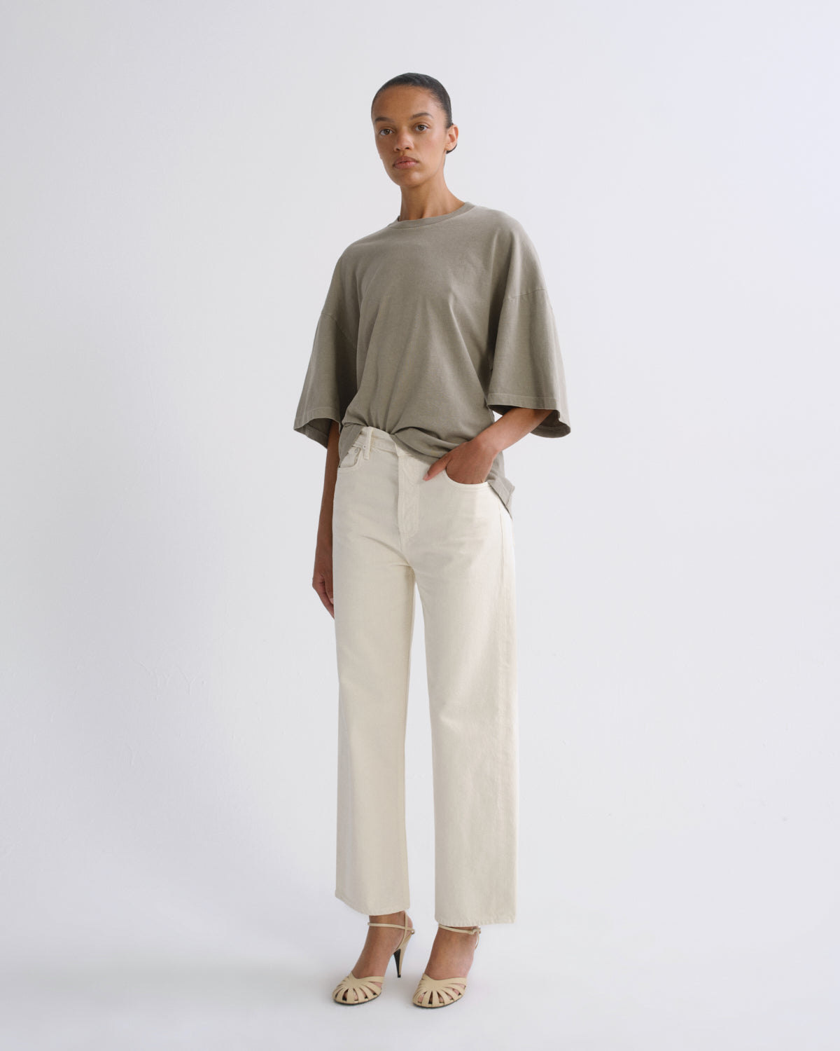 Women Ren Jean in Brown Rice - Agolde