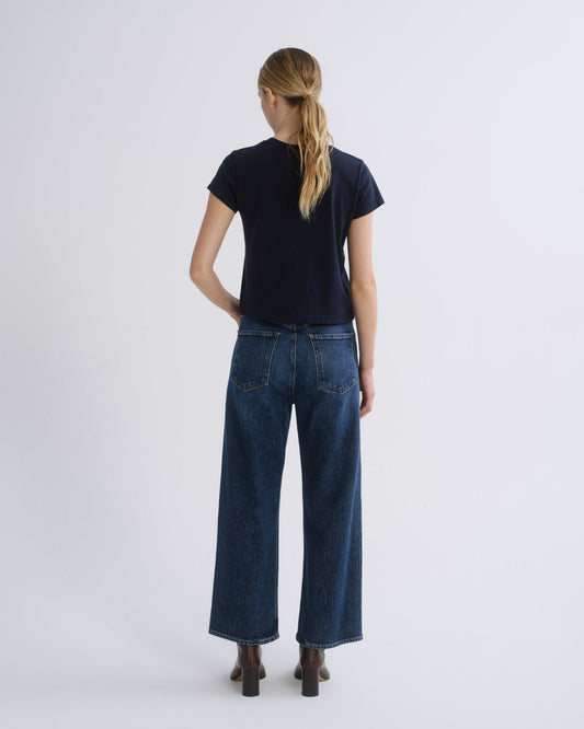 Women Adine Shrunken Tee in Storm - Agolde