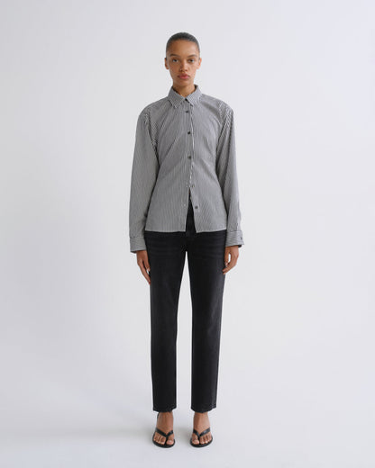 Women Theo Shirt in Solene Stripe - Agolde