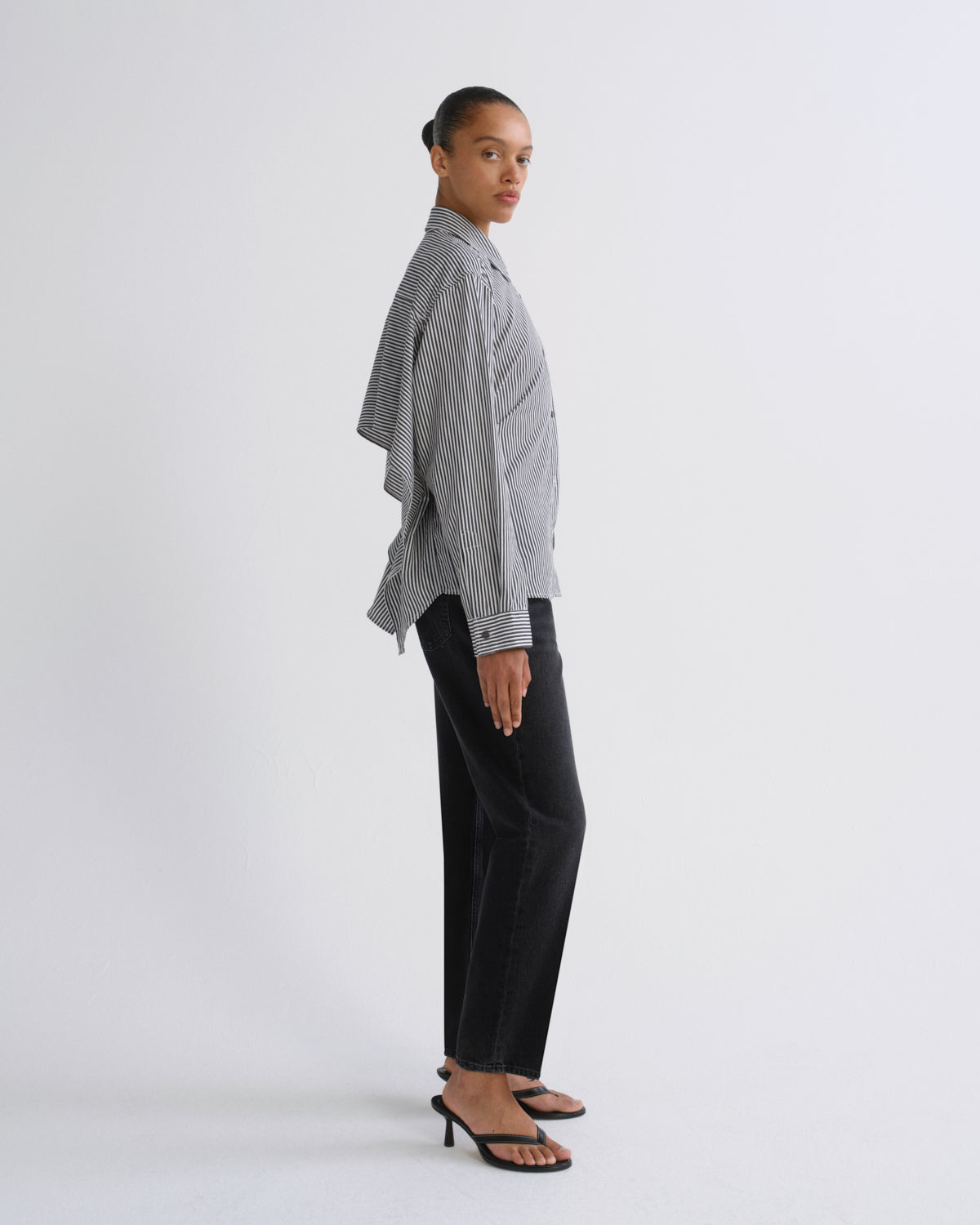 Women Theo Shirt in Solene Stripe - Agolde