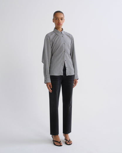 Women Theo Shirt in Solene Stripe - Agolde
