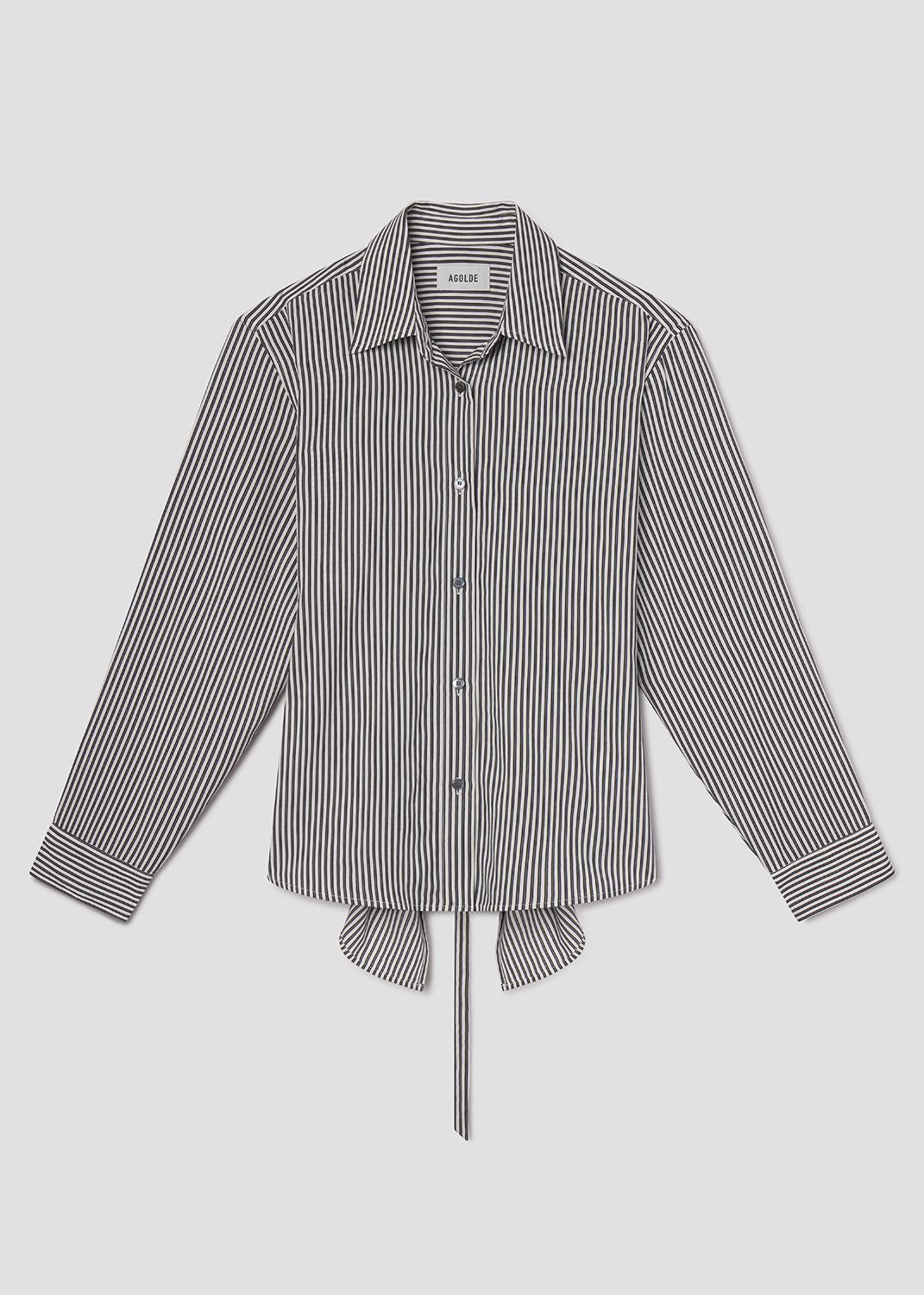 Women Theo Shirt in Solene Stripe - Agolde