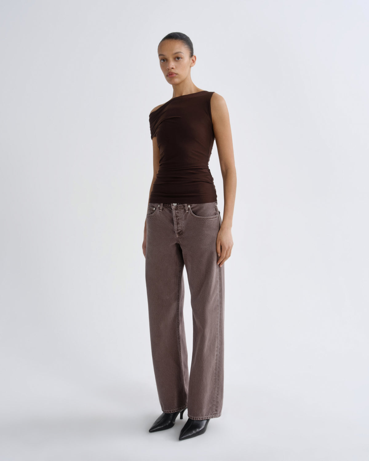 Women carlin top chocolate - Agolde