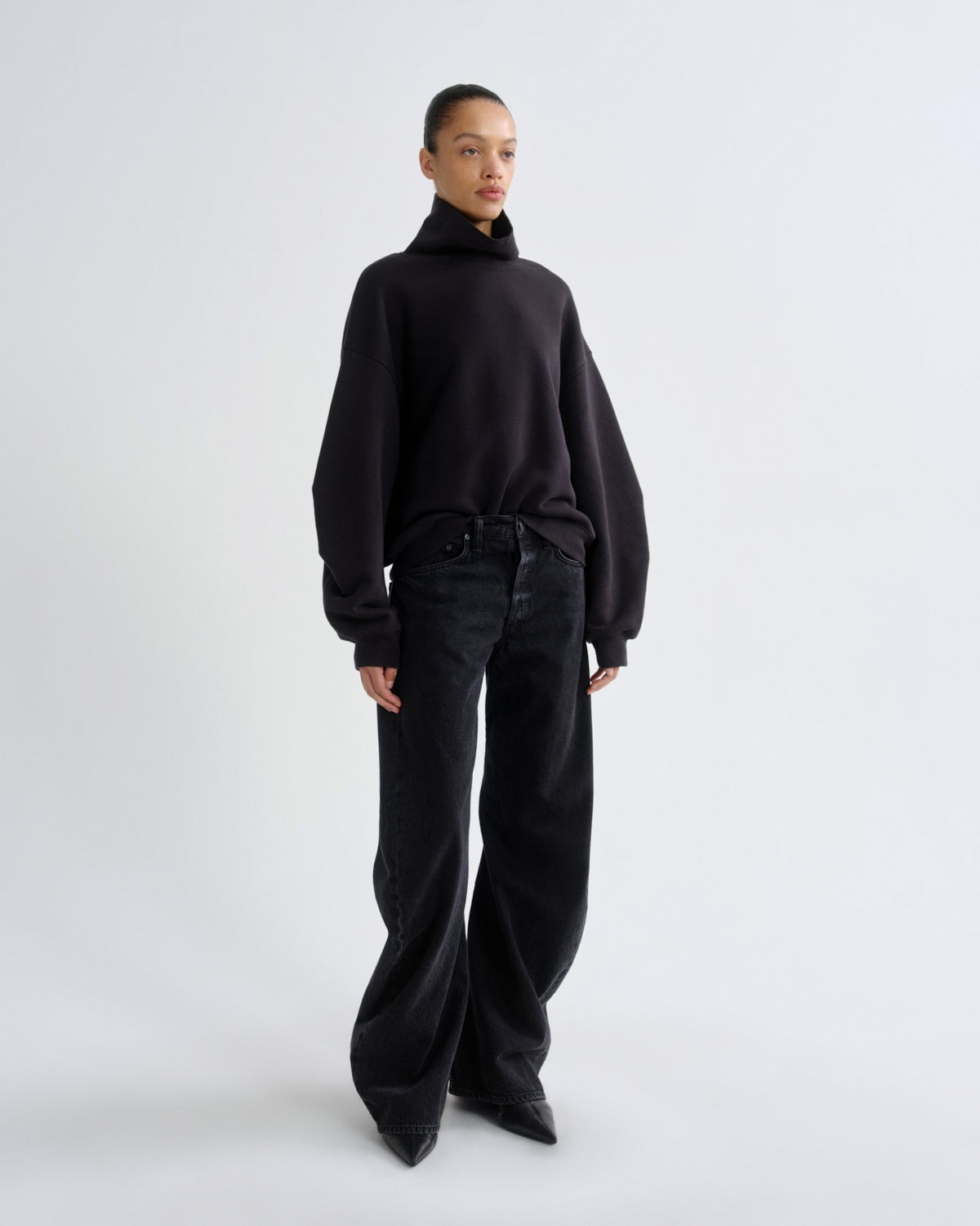 Women jenning sweatshirt washed black - Agolde