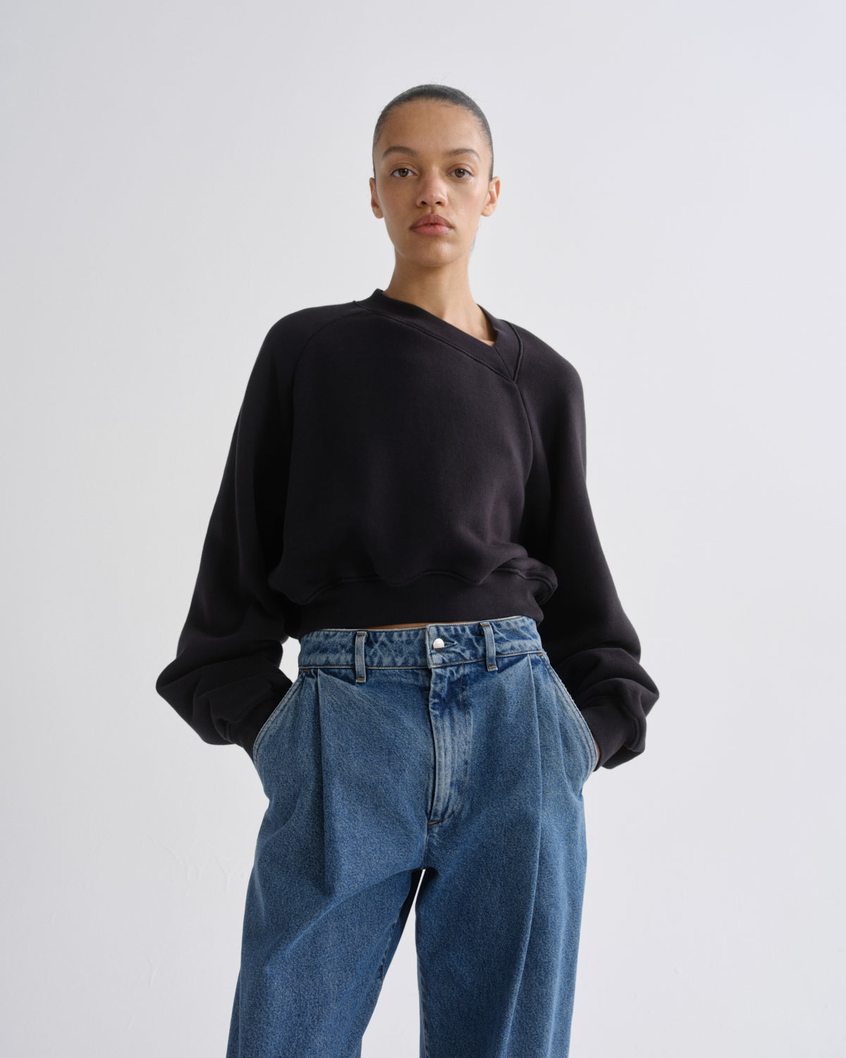 Women walsh sweatshirt washed black - Agolde