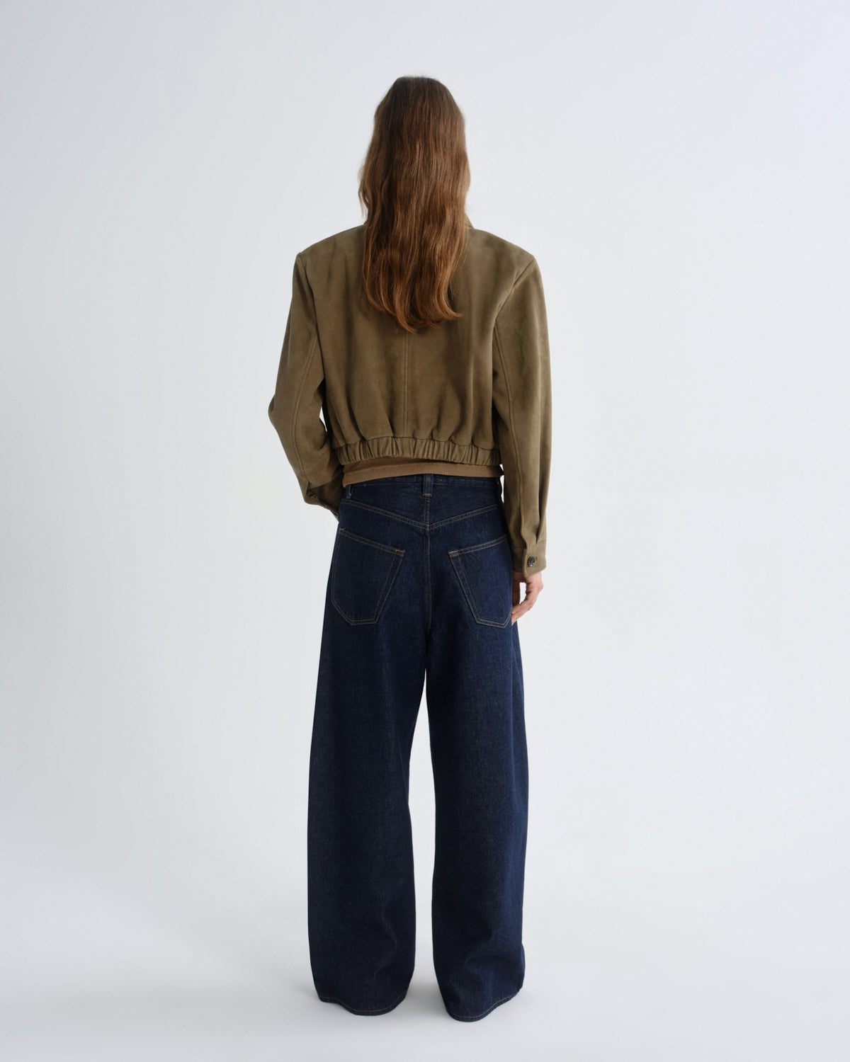 Women nahla cropped suede jacket canopy - Agolde