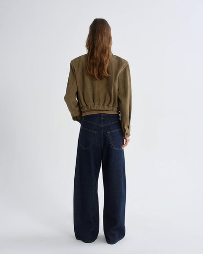 Women nahla cropped suede jacket canopy - Agolde