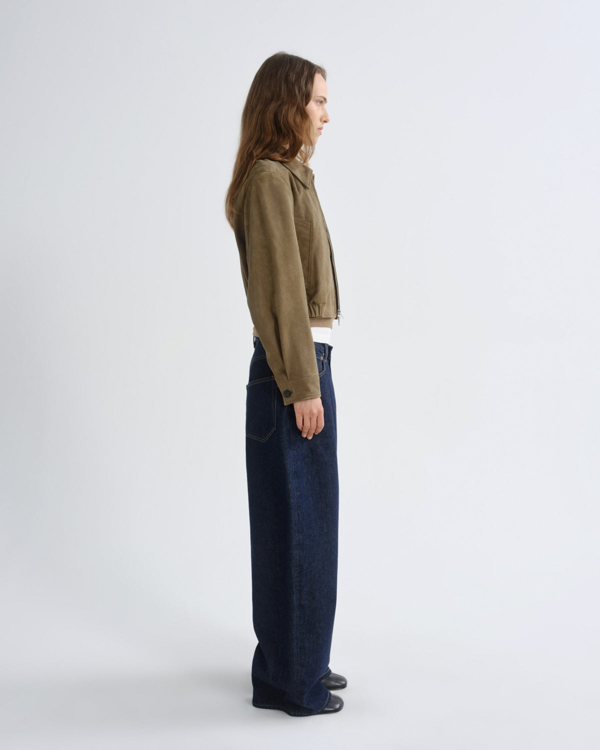 Women nahla cropped suede jacket canopy - Agolde