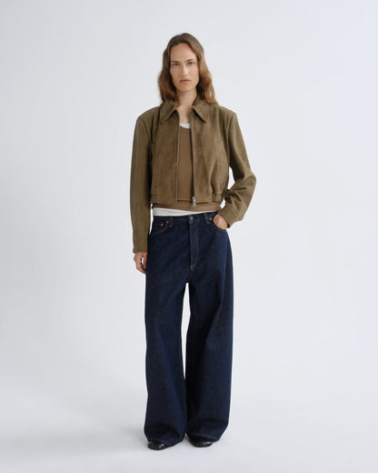 Women nahla cropped suede jacket canopy - Agolde