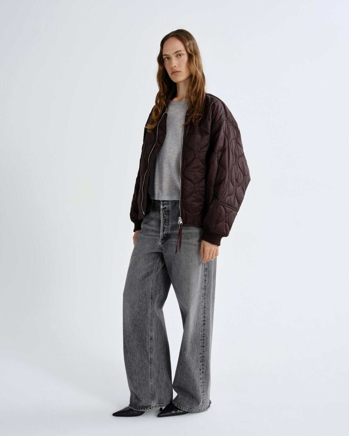 Women isla quilted jacket deep roast - Agolde