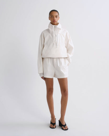 Women Lydia Nylon Popover Anorak in Chalk White - Agolde
