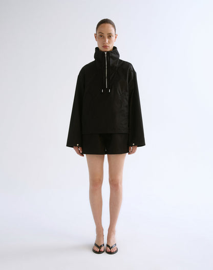 Women Lydia Nylon Popover Anorak in Black - Agolde