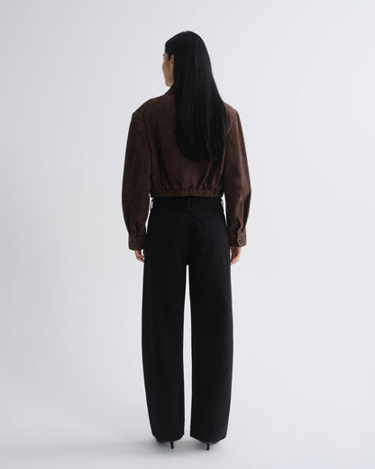 Women Nahla Cropped Suede Jacket in Root - Agolde