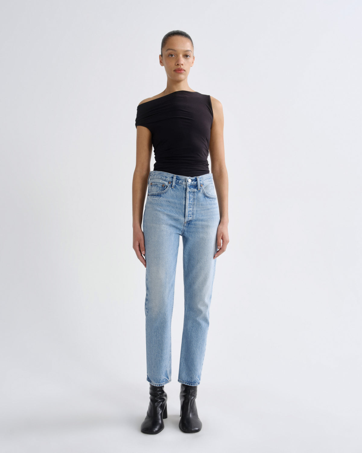 Women riley crop high rise straight stream - Agolde