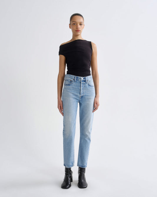 Women riley crop high rise straight stream - Agolde