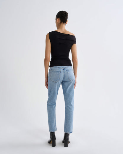 Women riley crop high rise straight stream - Agolde