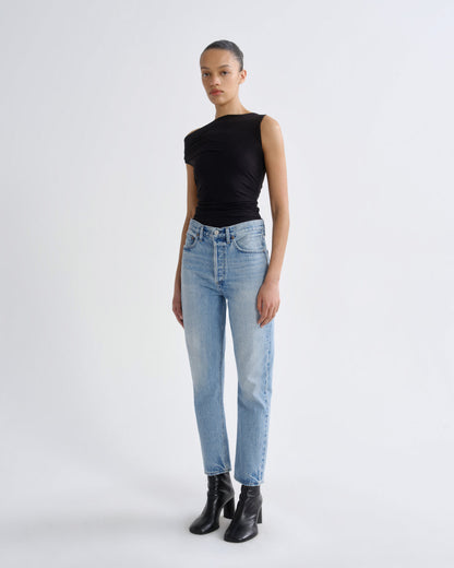 Women riley crop high rise straight stream - Agolde