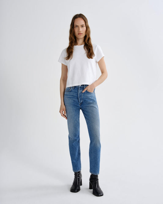 Women riley crop high rise straight tide - Agolde