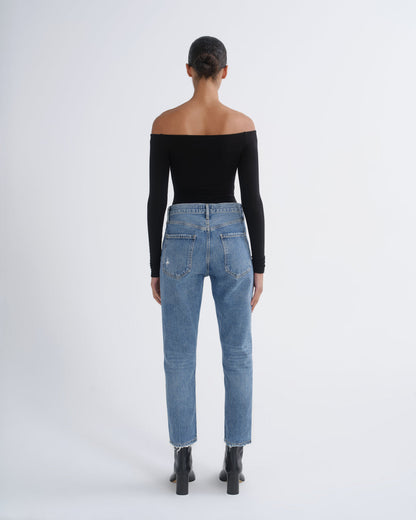Women Riley High Rise Straight Crop in Frequency - Agolde