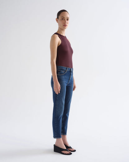 Women Riley Crop High Rise Straight in Slick - Agolde