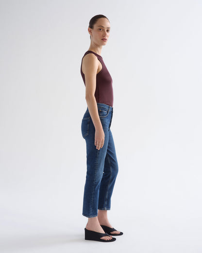 Women Riley Crop High Rise Straight in Slick - Agolde