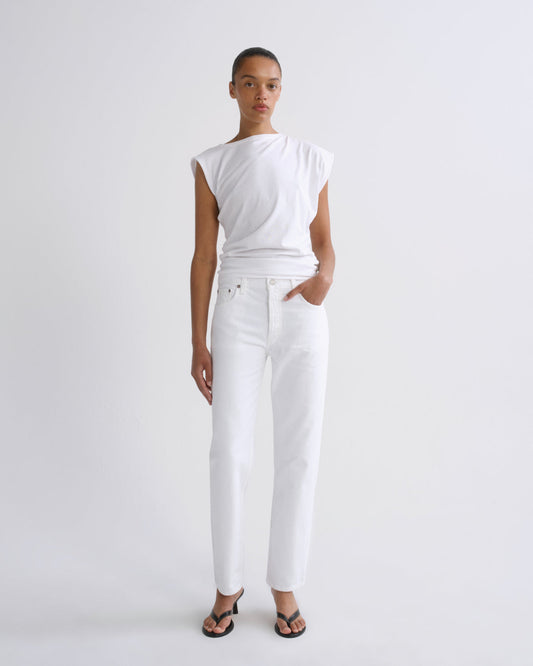 Women Romney Mid Rise Straight Leg in Marshmallow - Agolde