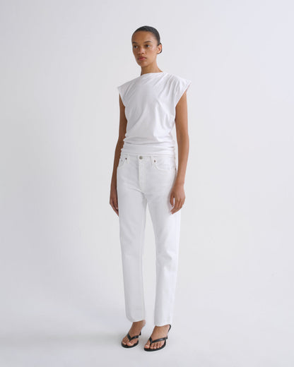 Women Romney Mid Rise Straight Leg in Marshmallow - Agolde