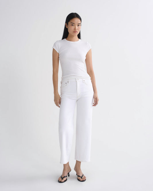 Women Harper Crop Jean in White Wash - Agolde