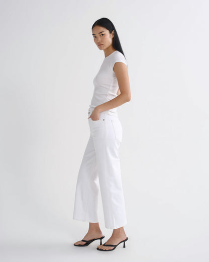 Women Harper Crop Jean in White Wash - Agolde