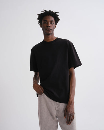 Men Asha Mock Neck Tee in Black - Agolde