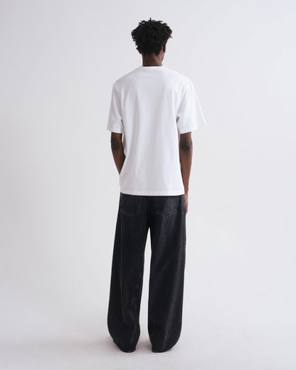 Men Asha Mock Neck Tee in White - Agolde