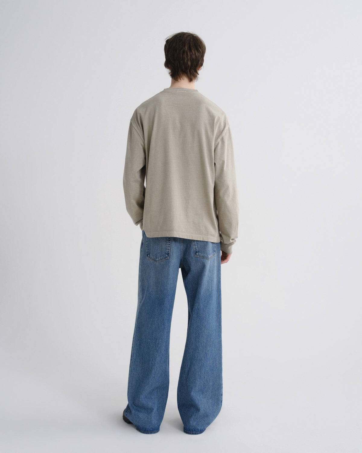 Men Asha Long Sleeve Mock Neck Tee in Wicker - Agolde
