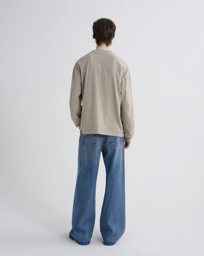 Men Asha Long Sleeve Mock Neck Tee in Wicker - Agolde