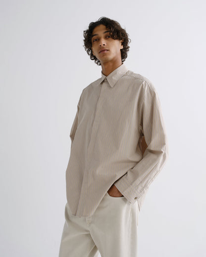 Men Roy Shirt in Beaudry Stripe - Agolde