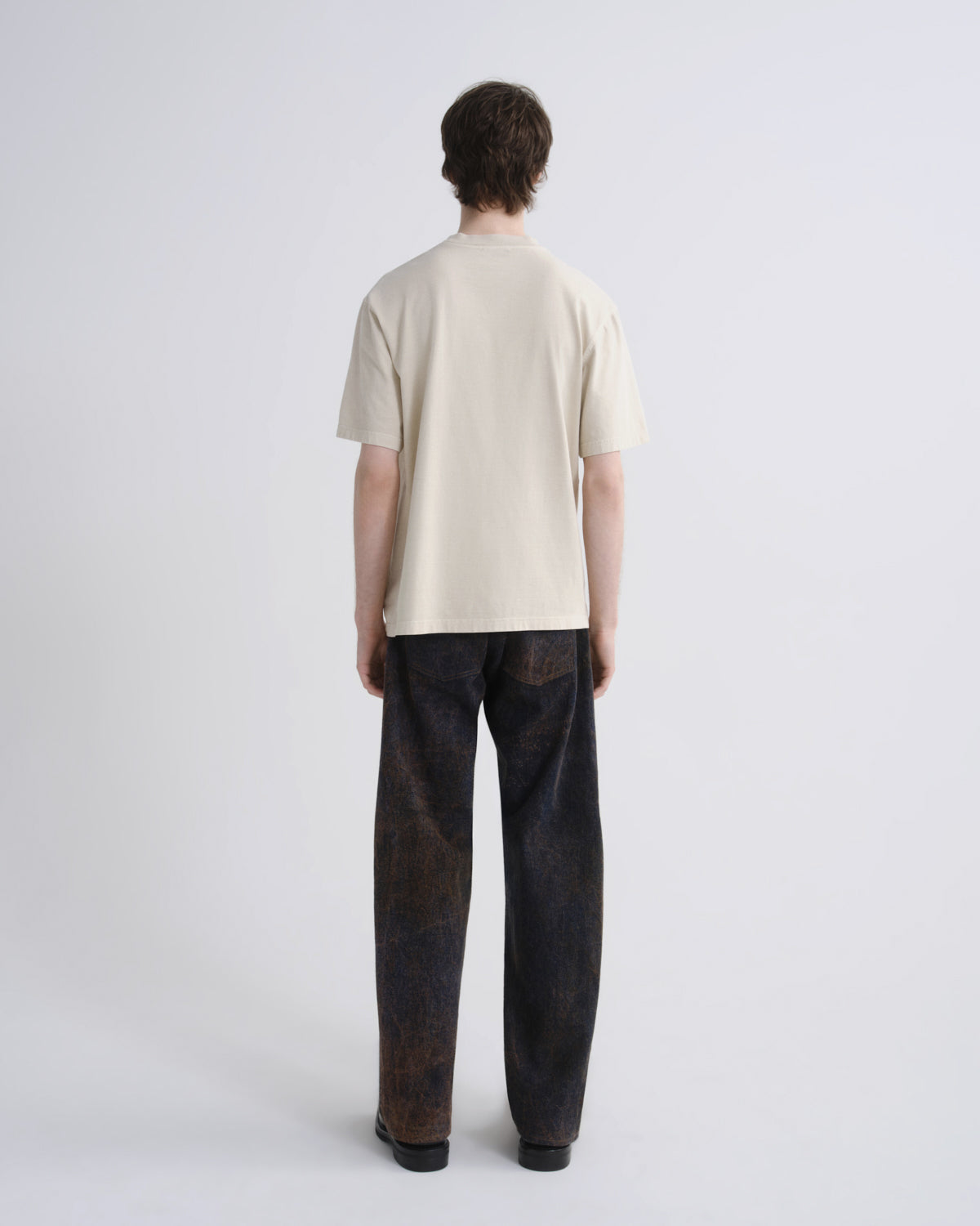 Men Asha Mock Neck Tee in Brown Rice - Agolde