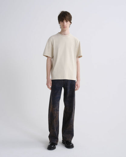 Men Asha Mock Neck Tee in Brown Rice - Agolde
