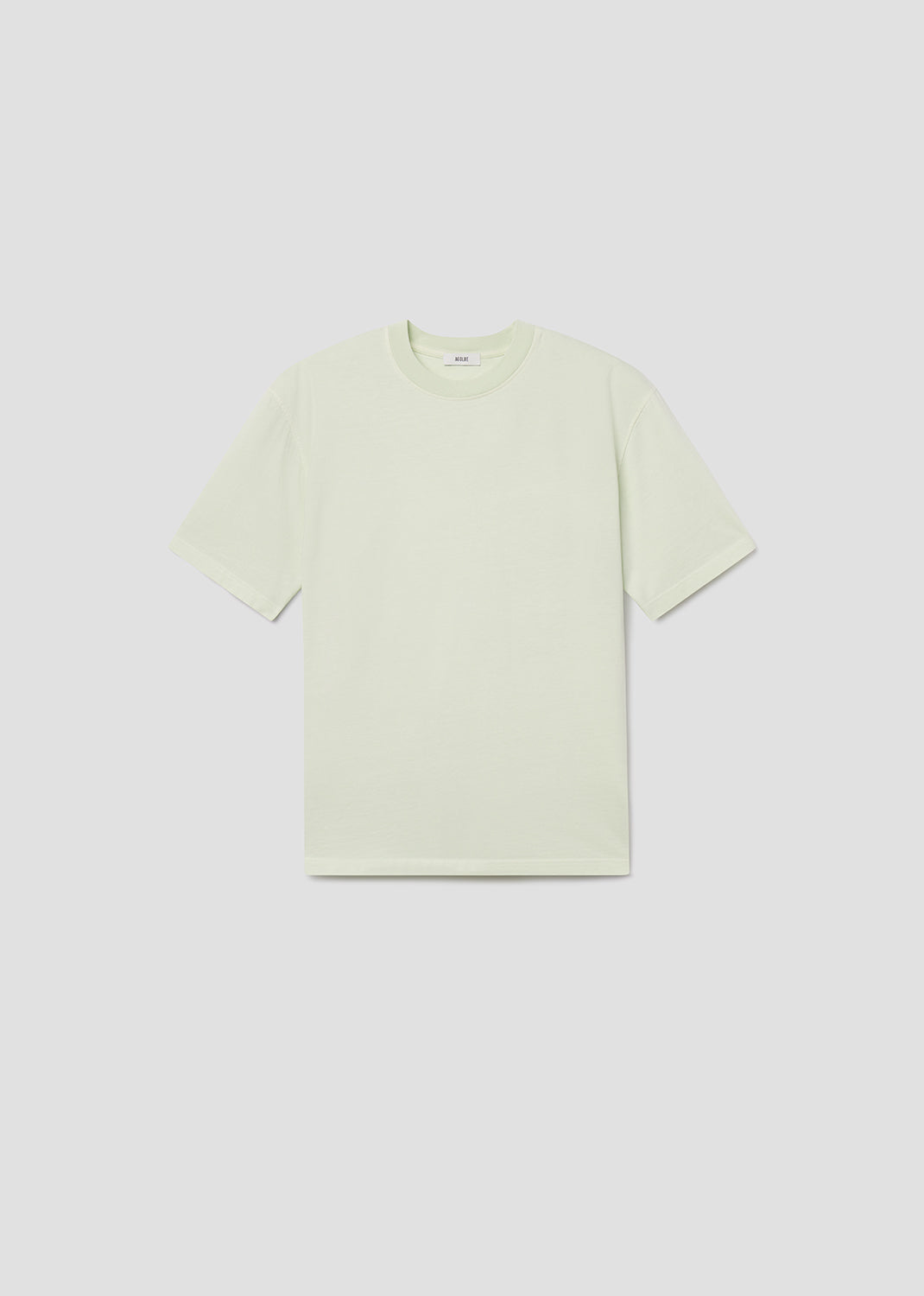 Men Asha Mock Neck Tee in Mint Cream - Agolde