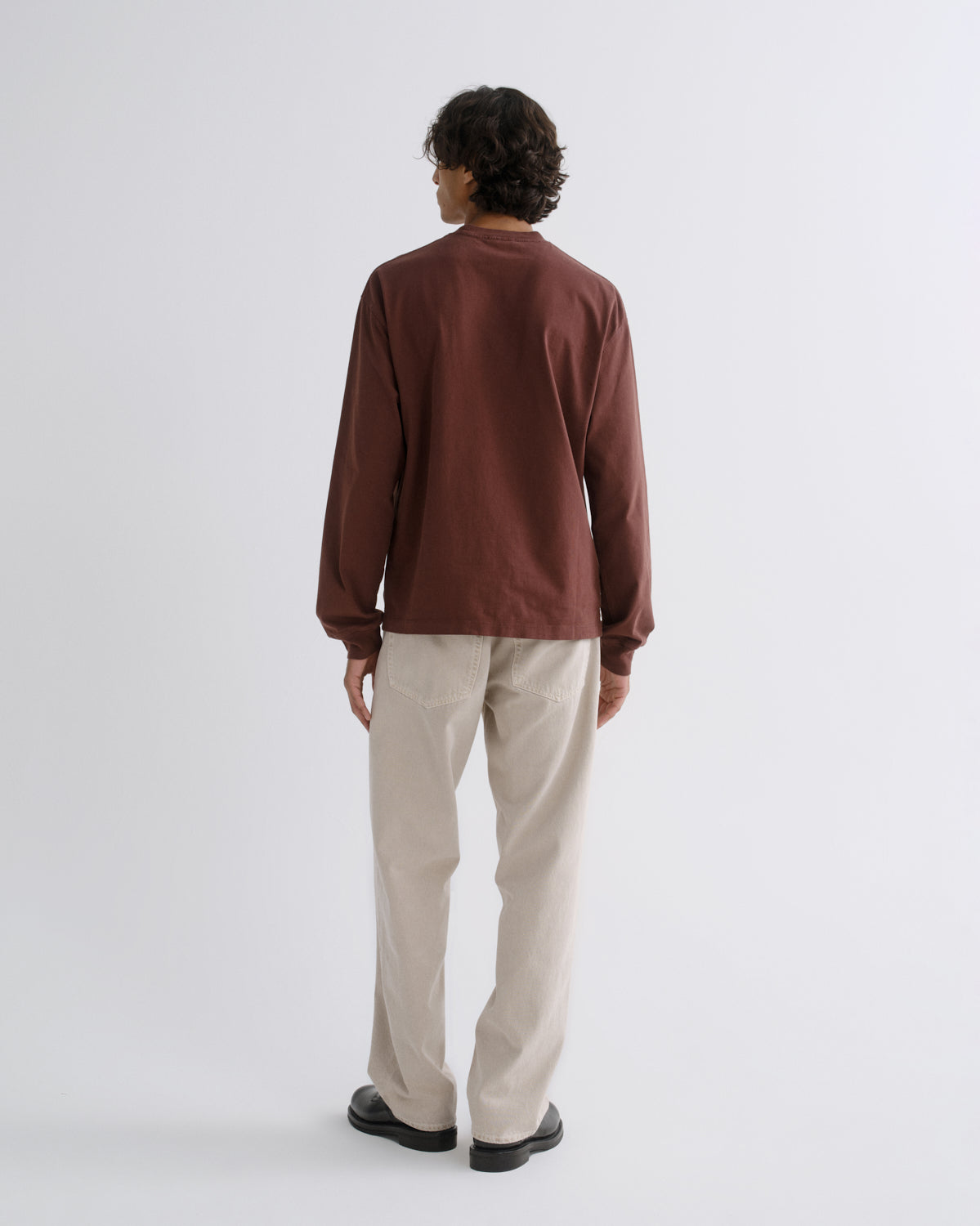 Men Asha Long Sleeve Mock Neck Tee in Bitter Root - Agolde